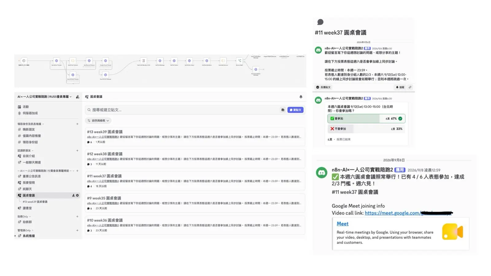 社群圓桌會議全自動畫面